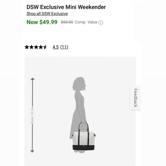 NWT DSW Exclusive Mini Weekender in Black & White - Picture 9 of 16